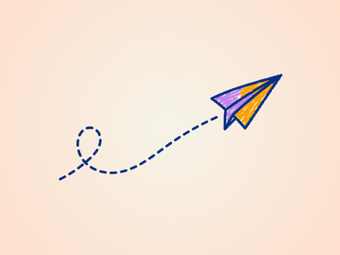 Grafik af et papirsfly